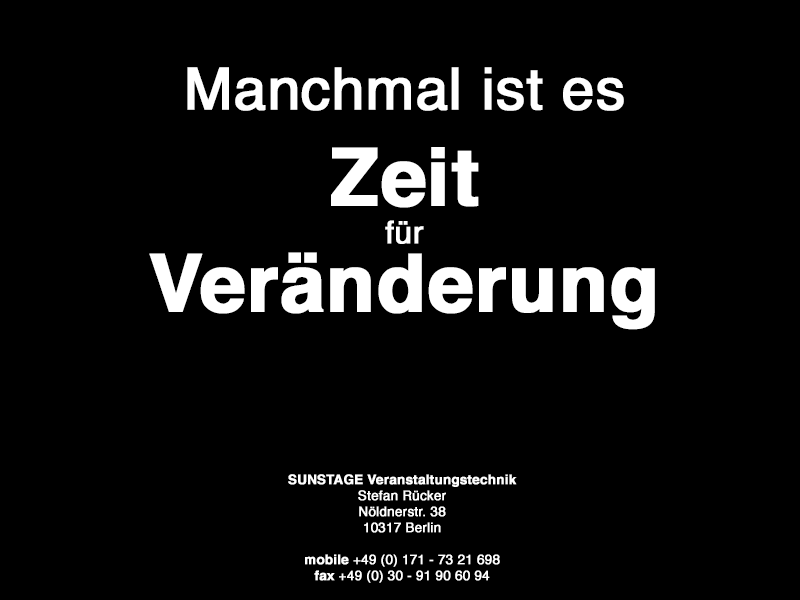 SUNSTAGE Veranstaltungstechnik - Stefan Rücker - Digital Media Design